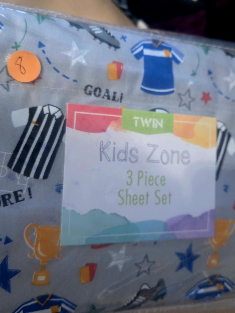 Kids Zone Twin 3-Piece Sheet Set - Gray Sports Print